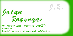 jolan rozsnyai business card